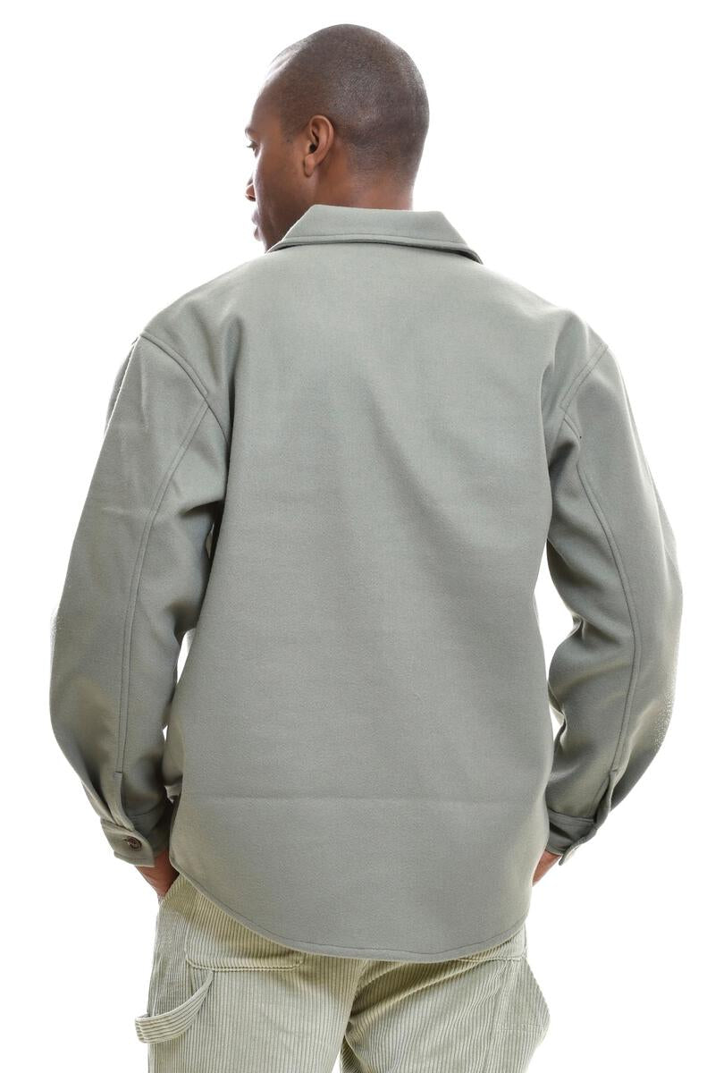 SOLID WOOL BLENDED SHACKET