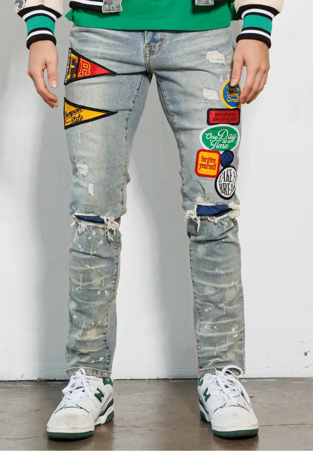 Spring Break Multi Patches Slim Fit Pants